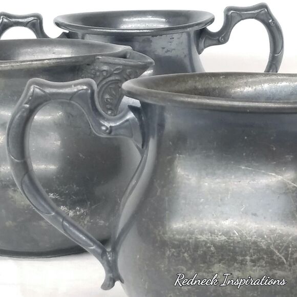 SILVER CO. CREAMER & SUGAR CUP PATTERN #605 - 3 PIECE VINTAGE NEW AMSTERDAM - Picture 12 of 12